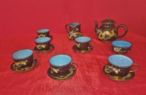 Serviço de café em cloisonné 16 pçs